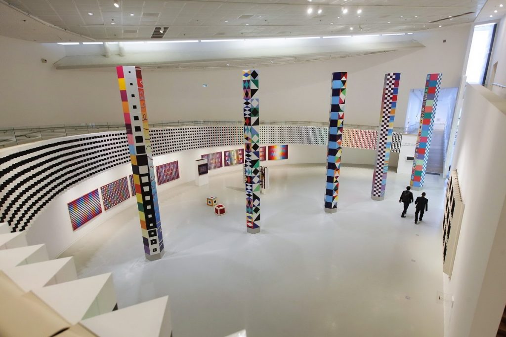 The interior of the Yaacov Agam Museum of Art (YAMA)